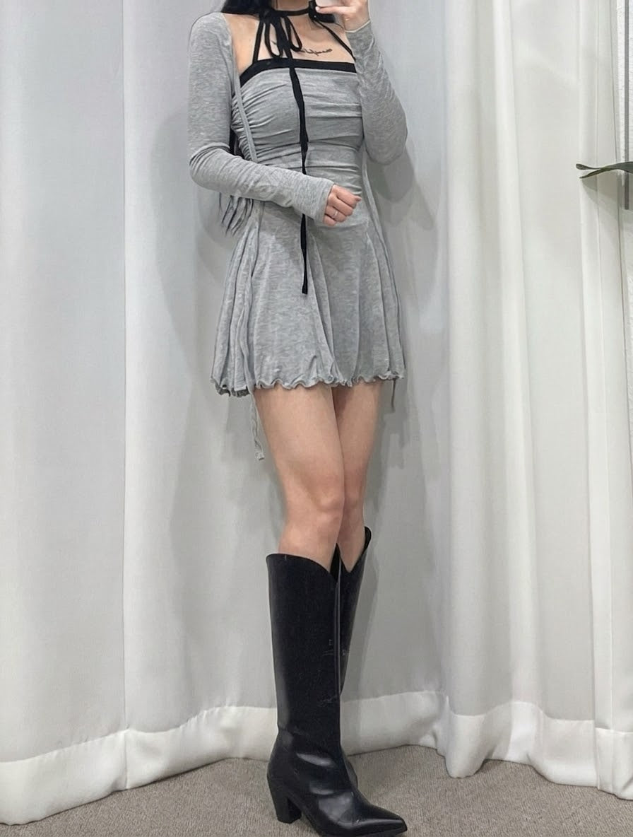 リボンチョーカー風ボレロミニセットアップ