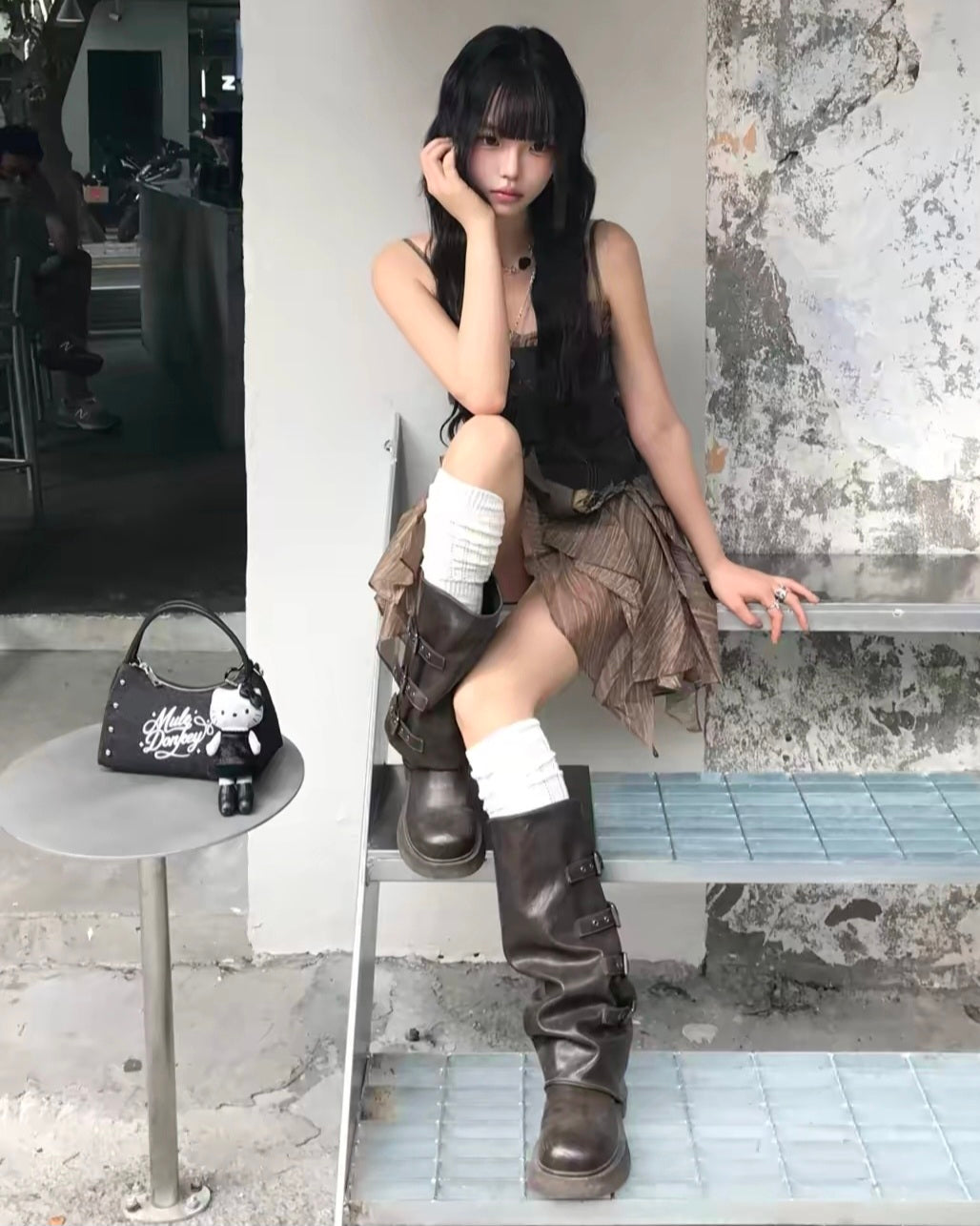 フェアリーコアアシメントリーフリルワンピース