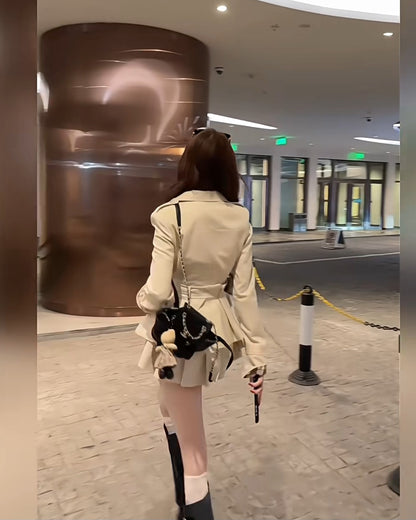 チェックカラーペプラムミニセットアップ