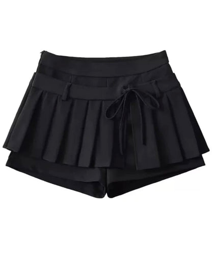 サイドリボンプリーツフリルスカパン