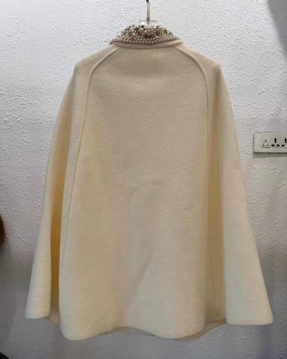 ビジューパールケープコート